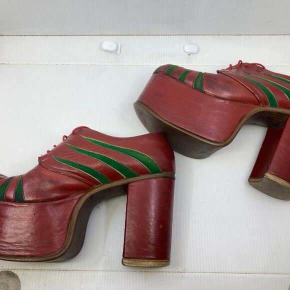 RARE 1970 iconic Kiss chunky platform 4" disco mens boots shoes sz 9 - Picture 5 of 12